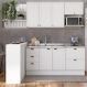 Cozinha Completa Milla Pro 100% MDF Armário e Balcão Branco Carraro