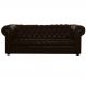 Sofá Chesterfield 3Lug. Mod. K Couro Natural Café