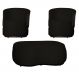 Kit 02 Poltronas e 01 Puff Decorativo Beatriz Veludo Preto/PU Marrom - Montanaris Decor