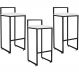 Kit 03 Banquetas Alta Para Cozinha Sala De Jantar Hanna L02 Preto Corano Branco - Lyam Decor