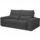 Sofá Retrátil Reclinável Para Sala de Estar Living 210cm Nápoles F04 Bouclê Grafite - Lyam Decor