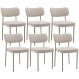 Kit 06 Cadeiras Estofadas Para Sala De Jantar Melina Base Arena L02 Bouclê Creme - Lyam Decor
