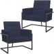 Kit 2 Poltronas Cadeira com Base de Ferro para Esritório Corino MOBLAN decor