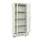 Estante Lívia com Vidro 2 Portas 1 Gaveta Off White e Dourada