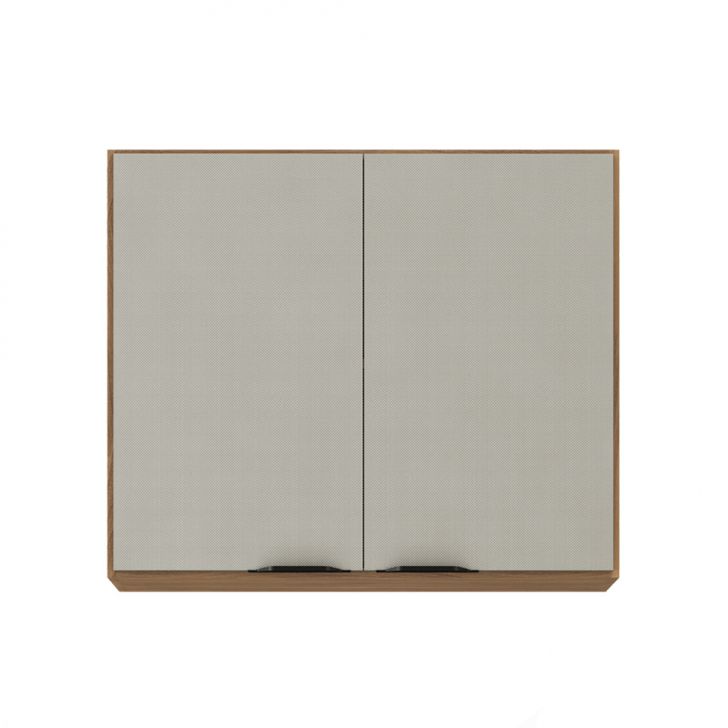 Armário Aéreo Firenze 2 Portas Amêndola e Nude 80 cm