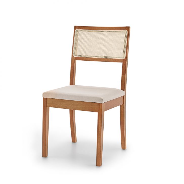 Cadeira Íris Linho Creme e Amêndoa