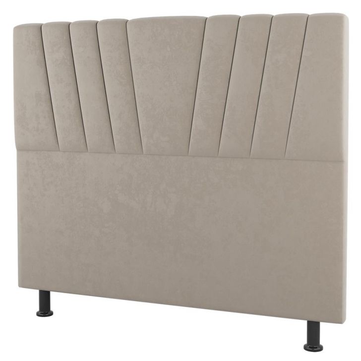 Cabeceira Cama Box Solteiro Dublin 90cm Suede Bege - Desk Design