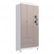 Guarda-Roupa Infantil Encanto 3 Portas 2 Gavetas Branco e Cinnamom