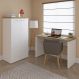 Conjunto de Escrivaninha com Armário de Escritório Toq 2 PT Branco e Olmo 140 cm