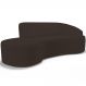 Sofá 3 Lugares Curvo Sala de Estar Living Firenze Direito D02 Corano Marrom 230 cm C-34 - Lyam