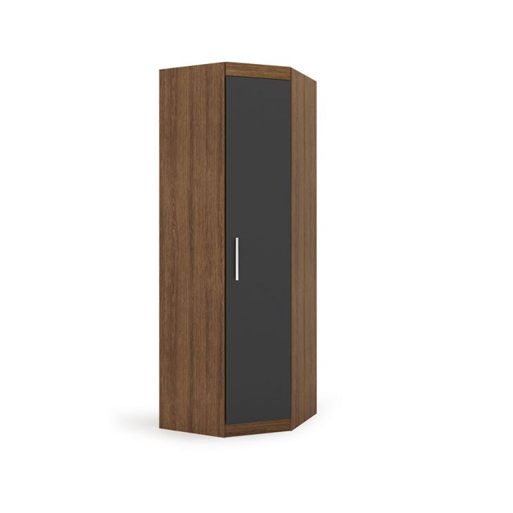 Guarda-roupa Modulado De Canto Gênova 1 Porta Ipê Wood E Grafite