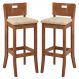 Kit 2 Banquetas Decorativas Sala de Jantar Dora com Estofado Linho Bege G42 - Gran Belo