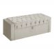 Calçadeira Baú Para Cama Box Solteiro Emma Suede Bege - DS Estofados
