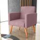 Poltrona Decorativa para Sala Luan Veludo Turkey Rosa