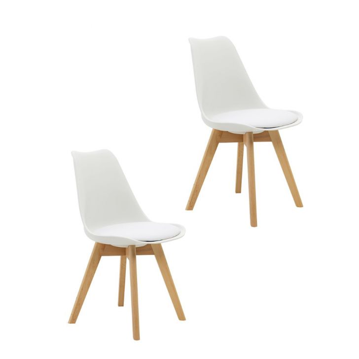 Kit 2 Cadeiras Saarinen Wood Com Estofamento V rias Cores Cor:Branco