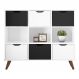 Nicho Organizador Multifuncional 3 Nichos 6 Gavetas Pés Retrô Cube Q01 Branco/Preto - Mpozenato