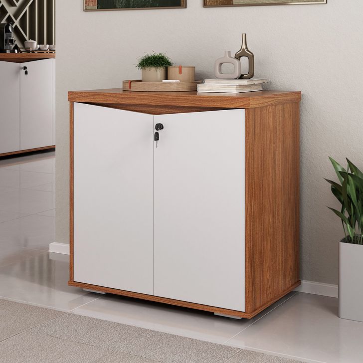 Armário de Escritório Mason 2 PT Freijó e Branco