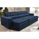 Sofá Retrátil e Reclinável 3,82m Molas Ensacadas Cama inBox Botonê Espuma Viscoelástico Azul