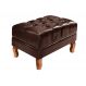 Puff Banqueta Capitonê Chesterfield Apoio Para Os Pés - Couríssimo Café