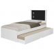 Cama Barcelona Solteiro Branco/Preto Com Cama Auxiliar E Colchão - Tebarrot