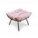 Puff Costela Suede Rosa Bebê Base Metálica - Pallazio
