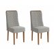 Conjunto com 2 Cadeiras Jasmin Bouclé Cinza e Canela
