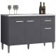 Balcão de Pia sem Tampo 120 cm 3 Portas 1 Gaveta Graziela Cinza