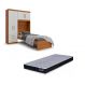 Kit Guarda Roupa Solteiro Off White com Cabeceira Baú + Cama Acoplada + Colchão de Solteiro Espuma D28 - AV