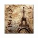 Quadro Impressão Digital Paris Torre Eiffel I Bege 45x45 Uniart