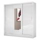 Guarda Roupa Dubai 3 Portas de Correr com Espelho Central 3 Gavetas Carioca Branco
