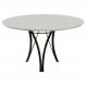 Mesa de Jantar Barcelona Redonda 1,20M Off White Base em Metal Preto