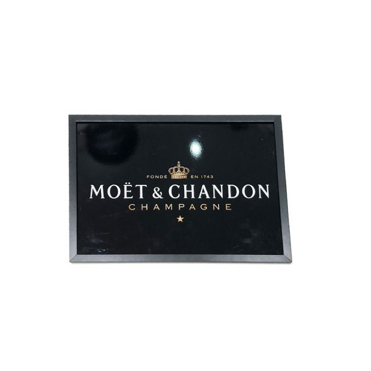 Quadro Decorativo Sala Metal Moet Chandon Cor Preto 30x40x1