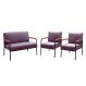 Conjunto Namoradeira 2 Lugares E 2 Poltronas Decorativas Jade - Veludo Roxo