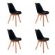 Conjunto com 4 Cadeiras Saarinen Wood Preto
