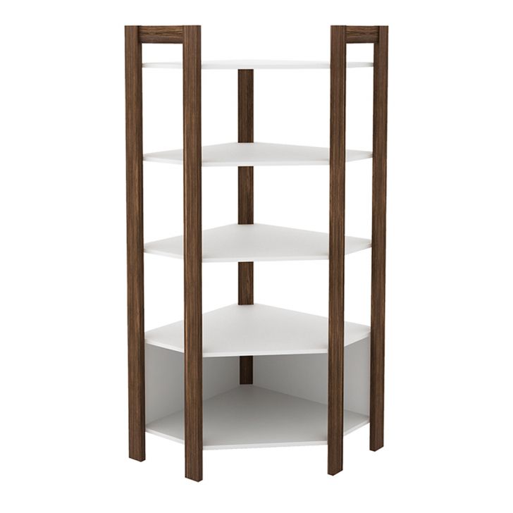 Estante Organizador Armário de canto AZ1020 MDP Branco/Nogal G69 - Gran Belo