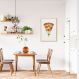 Quadro White Chalk Fatia de Pizza 60x43 Caixa Marfim