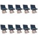 Kit 10 Cadeiras Estofadas Giratória para Sala de Jantar Lia Suede Azul Marinho - Ibiza