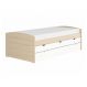 Cama Solteiro com Cama Auxiliar Ulli Natural e Branca
