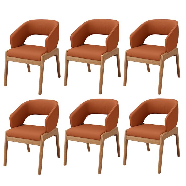 Kit 06 Cadeiras de Jantar e Estar Living Estofada Lince L02 Tecido Terracota - Lyam Decor