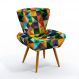 Poltrona Polaris Suede Estampado Colorido Aradecor