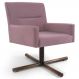 Poltrona Decorativa Sala de Estar Giratória Base Xis Madeira Angel B-305 Veludo Rosa - Domi