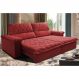 Sofá Retrátil e Reclinável 2,55m Molas Ensacadas Cama inBox Big Home com Bordado Velusoft Vermelho
