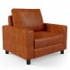 Poltrona Decorativa Para Sala De Estar E Recepção Malta L02 Couríssimo Camel - Lyam Decor