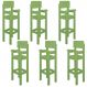Kit 6 Cadeiras Alta Refeição Infantil Criança Restaurante Lanchonete MDF Verde L12