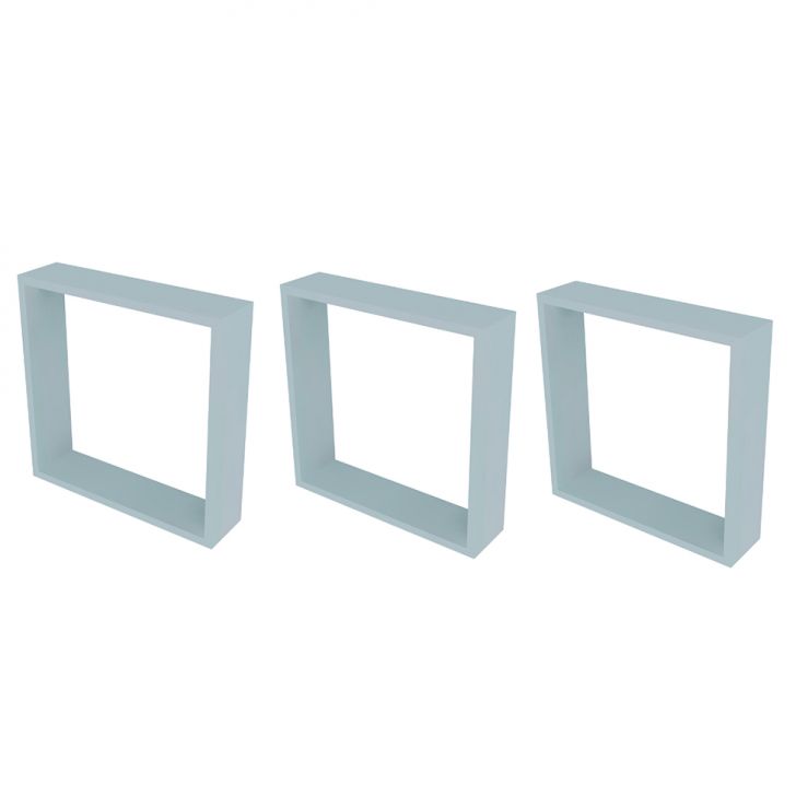 Conjunto com 3 Nichos Quadrados KitCubos Cinza Cristal
