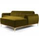 Sofá 6 Lugares com Chaise Direito Para Sala Molino 350 cm D02 Veludo Mostarda C-260 - Lyam Decor