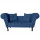 Recamier Divã Namoradeira Dubai Capitonê Suede Azul Marinho