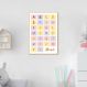 Quadro Infantil Didático Alfabeto 43x30 Filete Marfim