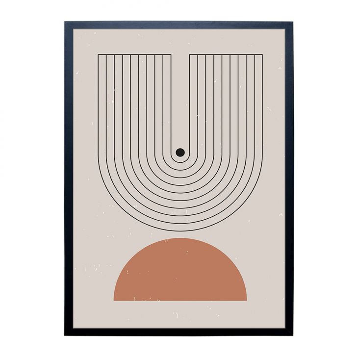 Quadro Abstrato Arco Íris Minimalista I com Vidro Colorido 50x70 cm