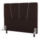 Cabeceira Cama Box Solteiro Amber 90cm Estofada Sintético Marrom - Desk Design